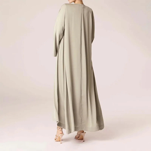 Luxury Islamic Women <b>Abaya</b> Dress Cotton Polyester Floor Length High Neck Four-Way Stretch Modest Wear for Daily and <b>Prayer</b> Use - Product Image 5