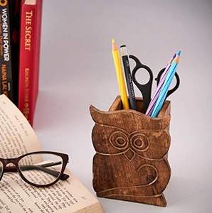Hibou Design rustique bois porte-crayon stylo tasse Spectacle porte-lunettes bureau Caddy organisateur fournitures de bureau accessoires cadeau - Product Image 3