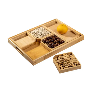 Caja de madera de diseño moderno para frutas secas, caja de 5 contenedores, diseño decorativo para decorar la mesa, caja de uso de pulido de madera segura para alimentos - Product Image 2