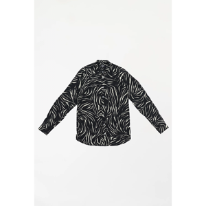 Camisa abotonada con estampado de cebra para hombre - Product Image 1