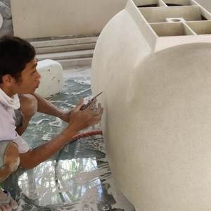 Nueva Bañera de Hidromasaje Moderna Independiente Stone Depot con Desagüe de Esquina, Tazón de Resina Bali Terrazzo para Uso en Villas - Product Image 5