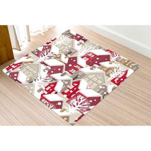 Tapis imprimé - Tapis à thème hivernal, Tapis de Noël, Tapis de Noël, Tapis paysager, Tapis en velours - Product Image 5