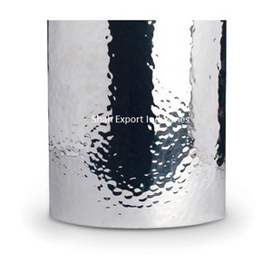 Florero de aluminio moderno para sala de estar, decoración de mesa, diseño martillado plateado, decoraciones de boda, jarrón de Metal - Product Image 6