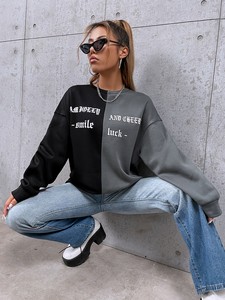 Conjunto de pantalones de chándal con capucha de lana transpirable de Invierno para mujer Nueva llegada Tallas grandes Patrón sólido Estampado Logo con capucha Servicio OEM - Product Image 2