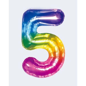Palloncino Numero 5 Multicolore 100cm per Decorazioni Festa - Product Image 1