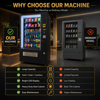 Máquinas Expendedoras de Bebidas y Aperitivos, Dispensador de Snacks con Lector de Monedas, Billetes y Tarjetas, Popular en el Mercado Europeo