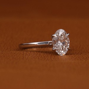 Bague de fiançailles en argent sterling 925, 1,0 CT, taille ovale, nouveau style classique, moissanite, sertie de diamants, certificat IGI, bijoux - Product Image 3