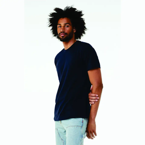 เสื้อยืดลำลองทรงหลวมโอเวอร์ไซส์ผู้ชายผ้าฝ้ายสีทึบทรงหลวม - Product Image 2