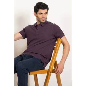 AUSTIN Men's Summer for Polo T-<b>Shirt</b> 100% Polyester Breathable Dark-Colored Solid Pattern <b>Waffle</b> Knitted Short Length Xl 6xl - Product Image 3