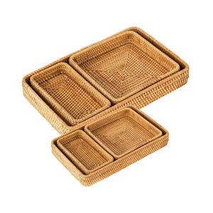 ตะกร้าไม้ไผ่สานเวียดนามแฮนด์เมดตะกร้าหวายใส่ผลไม้เหมาะสำหรับเสิร์ฟผลไม้และบ้านหรูหรา - Product Image 1