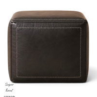 Pouf cube de rangement en cuir véritable marron, fait main, durable, style moderne, mi-siècle, antique, pour salon et chambre à coucher