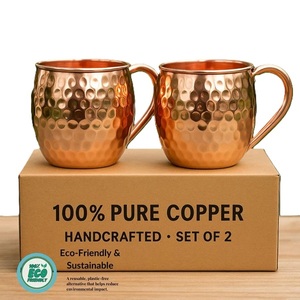 Hammered Copper <b>Mug</b> Vintage Style Metal Cup Reusable Gift for Adults Party Use Kraft Paper <b>Box</b> Packaging - Product Image 4