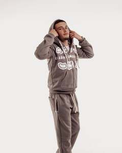 Streetwear sweats à capuche surdimensionnés en éponge française de luxe avec fermeture éclair pour hommes sweats à capuche unisexe à impression bouffante 3d - Product Image 1