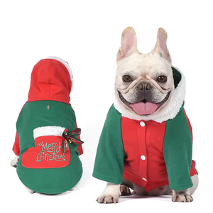 Venta al por mayor de ropa navideña para mascotas: sudaderas con capucha de algodón para perros/muñeco de nieve con estampado de gatos, disfraz de vacaciones cálido para mascotas pequeñas sudaderas con capucha para perros - Product Image 6