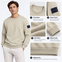 FNJIA Sweat-shirt à manches longues décontracté en coton respirant 100% avec logo en pierre sur le bras, pour hommes et femmes, grandes tailles