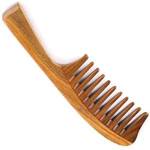 Peine de pelo con mango de madera hecho a mano de salón para uso en Salón de la India Peine de madera al por mayor para uso comercial en venta en - Product Image 4