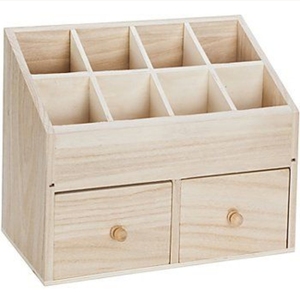 Hộp Sắp Xếp Có 3 Ngăn Hộp Đựng <span class=keywords><strong>TV</strong></span> Từ Xa Hộp Sắp Xếp Từ Xa Phòng Khách Bằng Gỗ Mộc Mạc Hộp Bút Chì Để Bàn - Product Image 6