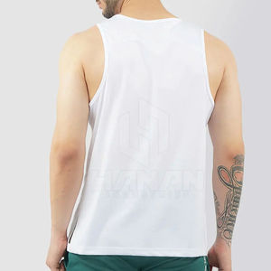 Blanc solide sans manches été débardeur 100% coton course Gym débardeur pour hommes haute qualité entraînement sport Gym débardeurs - Product Image 3