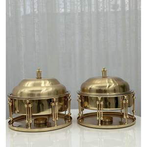 Tabletop <b>Food</b> Server Chaffing Dishes Vintage Chaffing Dish Round <b>Food</b> Serving Dish for Wedding Birthday <b>Party</b> <b>Food</b> Server - Product Image 2