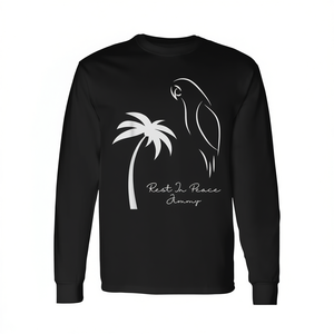Camiseta de manga larga Rest In Peace Parrot Palm Tree para amantes de la música, recuerdo - Product Image 2