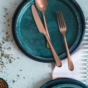 Nuevo juego de cubiertos de cobre simple con acero inoxidable con espejo perfecto para utensilios de cocina de Resort y hotel directo de precios de fábrica - Product Image 2