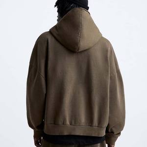 เสื้อฮู้ดมีซิปสำหรับผู้ชาย, เสื้อฮู้ดแนวสตรีทโอเวอร์ไซส์วินเทจ - Product Image 5