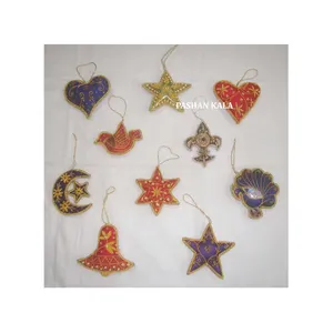 Ornaments Glittered Attractive Hanging Multiple Decor Ornaments Pretty Many Type Colours Shapes With Zari Embroidery Beaded Works Item