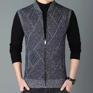 Fashionable Woolen Casual Winter <b>Vest</b> Resistant Warmer Sleeveless Padded Lightweight <b>Men's</b> Outerwear Jacket - Product Image 6