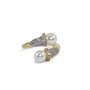 Wedding Fashionable Pearl Gemstone <b>Ring</b> for Women-Rose <b>Gold</b> Plated & 18K <b>Gold</b> Plated - Product Image 2