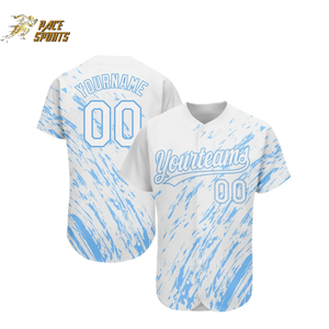 เสื้อเบสบอลพิมพ์ลายดิจิทัลคุณภาพสูงสำหรับผู้ใหญ่ แบบคอวี ระบายอากาศได้ดี ชุดกีฬาแบบยูนิเซ็กซ์ เสื้อซอฟต์บอล ไซส์พลัส รับผลิตตามสั่งขายส่ง - Product Image 5