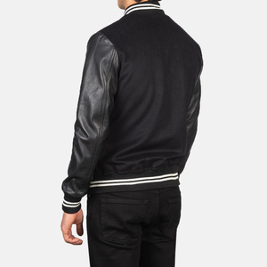 <b>Top</b> Trending Varsity College Baseball Jacket For Men Casual Canvas Varsity Design with Wool Body and <b>Leather</b> Sleeves for Winter - Product Image 6