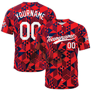 เสื้อเบสบอลแบบซับลิเมชั่นสั่งทำพิเศษ 100% โพลีเอสเตอร์ คอวี ระบายอากาศ ป้องกันแบคทีเรีย ดีไซน์ใหม่ล่าสุด คุณภาพสูง แห้งเร็ว ทนทาน - Product Image 1