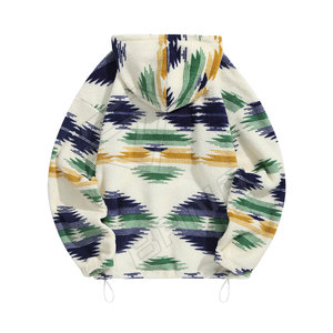 Sudadera gruesa y pesada en blanco con hombros caídos para hombre, sudadera térmica con logotipo personalizado, Sudadera con capucha de peso pesado French Terry - Product Image 2