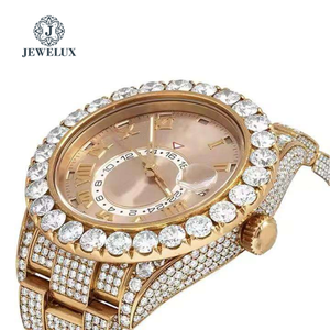 Golden Gleam de lujo hecho a mano Iced Watch Moissanite Diamond Band Diver Style Glass Dial Moda Mecánico Día de San Valentín - Product Image 4