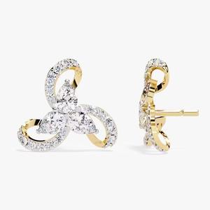 Boucles d'Oreilles en Or Massif 18K VS Diamant Rond, Coupe Brillante, à Haute Demande, Prêt à Expédier - Product Image 4