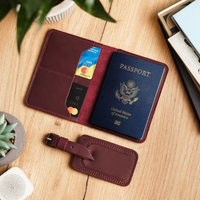 Dompet Kartu & Paspor Kulit Asli Anti-RFID, Dompet Perjalanan Trendy, Produsen Grosir
