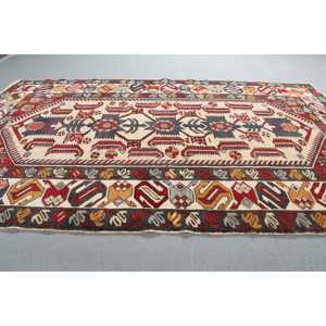 Tapis vintage 4,3x7,1 pi (132x216 cm), tapis turc oriental rouge - Product Image 3