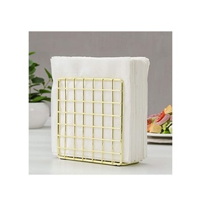 Café restaurant porte-serviettes en laiton organisateur de bureau minimaliste maison décoration de table boîte à mouchoirs en laiton porte-mouchoirs doré - Product Image 2