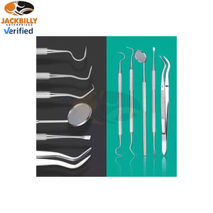 Set de Exploración Dental Básica de 5 Piezas, Acero Inoxidable, Espejo Dental, Raspador, Pinzas, Fuente de Alimentación Manual, Instrumentos Profesionales - Product Image 6