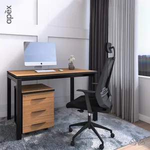 Special Super September Office Desk Table Workstation Set Single Seater with 3 Drawer Storage and Mesh Office Chair High Back