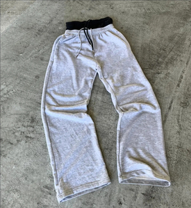 2025-26 nouveau Style usine haute qualité Baggy Fit pantalons décontractés blanc jambe large Double taille Sport pantalon OEM entretenu - Product Image 1