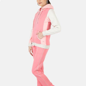 La mejor venta de ropa de jogging sólida de algodón 100% para mujer, recién llegado, chándal con capucha con diseño de conjunto de invierno transpirable - Product Image 3