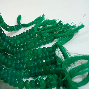 Cuentas facetadas de Rondelle de ónix verde Natural de 8 a 10 mm de alta calidad, hebra de 8 pulgadas de largo para la fabricación de joyas - Product Image 1