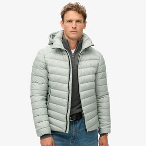 Chaqueta acolchada deportiva con capucha para hombre, chaqueta acolchada con capucha y logotipo personalizado para hombre, venta al por mayor, chaqueta deportiva con capucha, ropa de abrigo informal cálida - Product Image 2