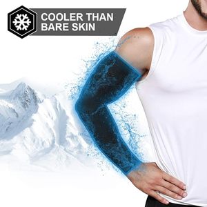 Manchons de bras en fibre de glace pour adultes, imprimés avec logo personnalisé, élastiques, respirants, protection solaire, pour activités sportives en extérieur - Product Image 4