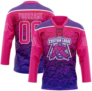 Services OEM, vente chaude, impression par sublimation personnalisée, séchage rapide, anti-bactérien, maillot de hockey 100% polyester avec noms d'équipe personnalisés - Product Image 4