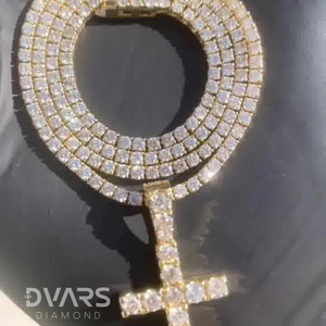 Full Iced VVS Moissanite <b>Cross</b> Charm Pendant 925 Sterling <b>Silver</b> Luxury Certified Customized Religious <b>Cross</b> <b>Necklace</b> Gold - Product Image 3