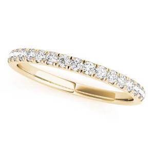 Anillo de media eternidad con diamantes cultivados en laboratorio, oro sólido de 14K, anillo de boda clásico, joyería de oro rosa y blanco para compromiso. - Product Image 1