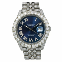 Reloj de Lujo Personalizado con Incrustaciones de Diamantes, Caja de Acero Inoxidable, Movimiento de Cuarzo, Esfera de Cristal, Correa de 20 mm, Edición Limitada