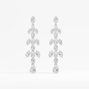 Boucles d'oreilles en diamant de laboratoire de qualité supérieure, cadeau pour elle, anniversaire, Saint-Valentin, coupe ovale, marquise, poire, or massif 14K/18K - Product Image 1